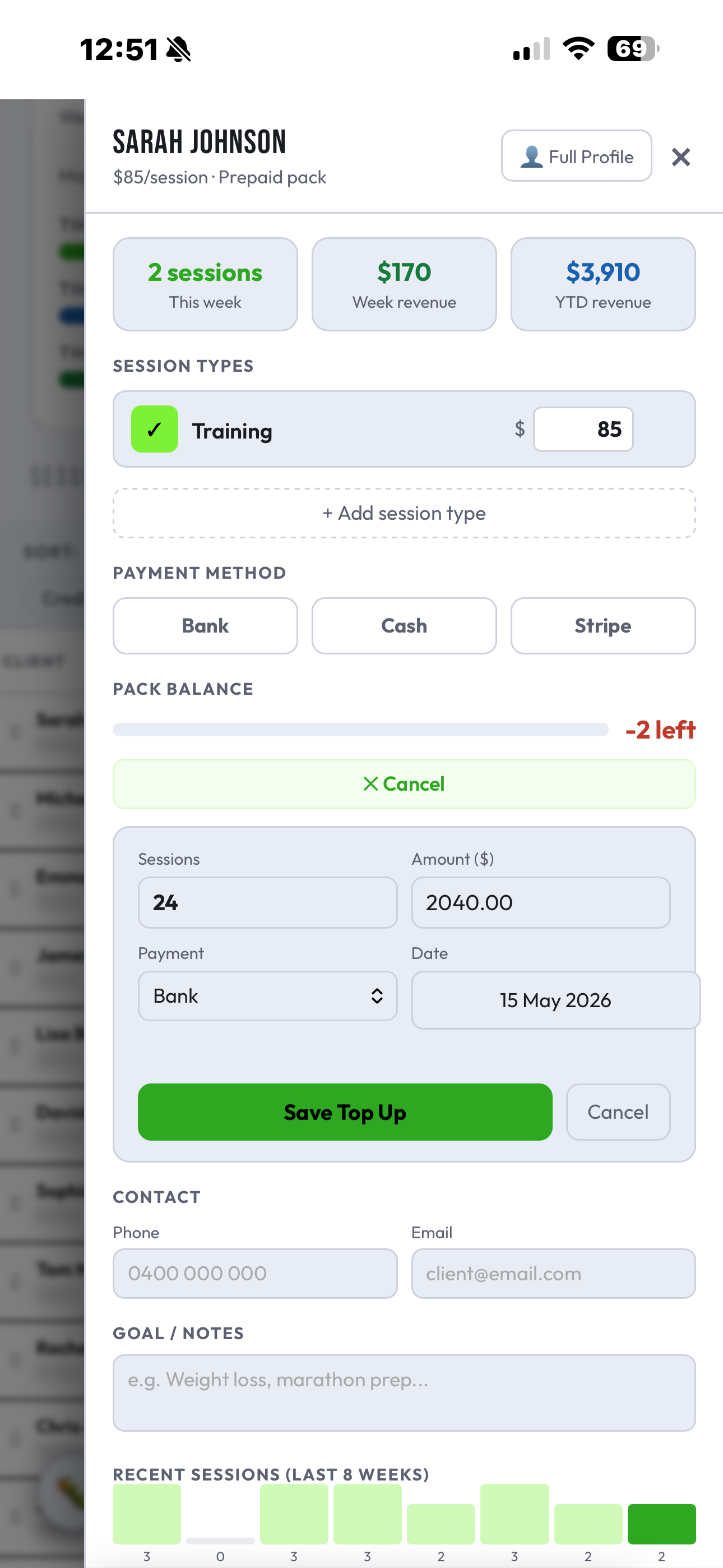 Client Packs & Payments